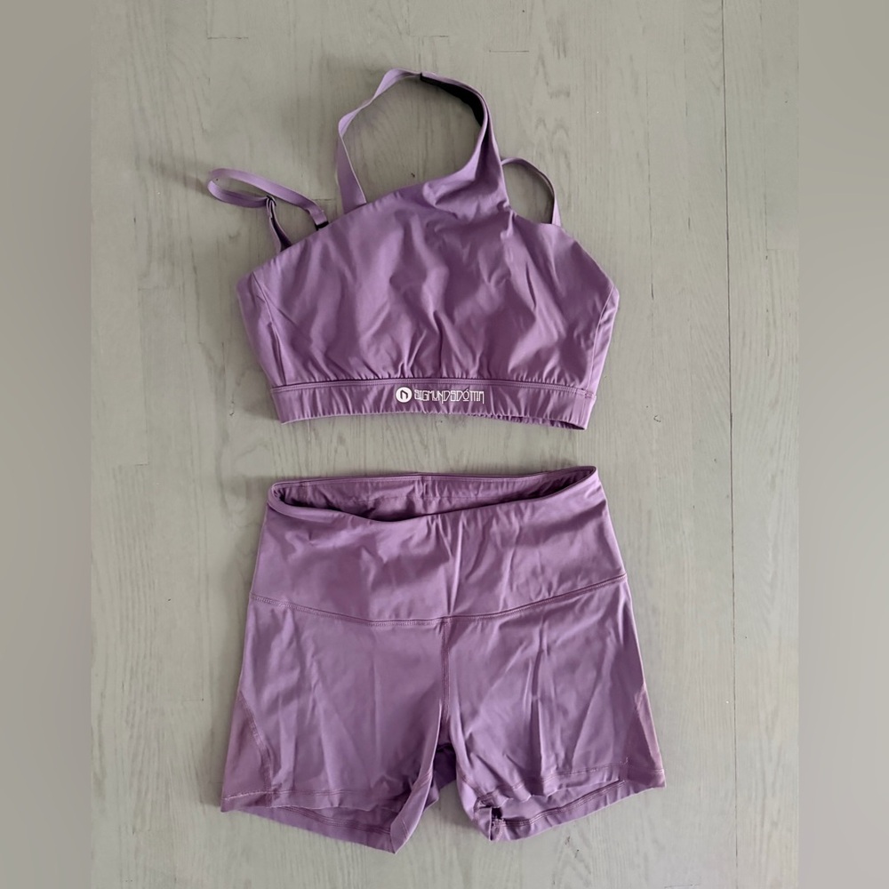 Three Sets of Stylish Activewear Biker Shorts and Sports Bras with Hoodie - Picture 12 of 16